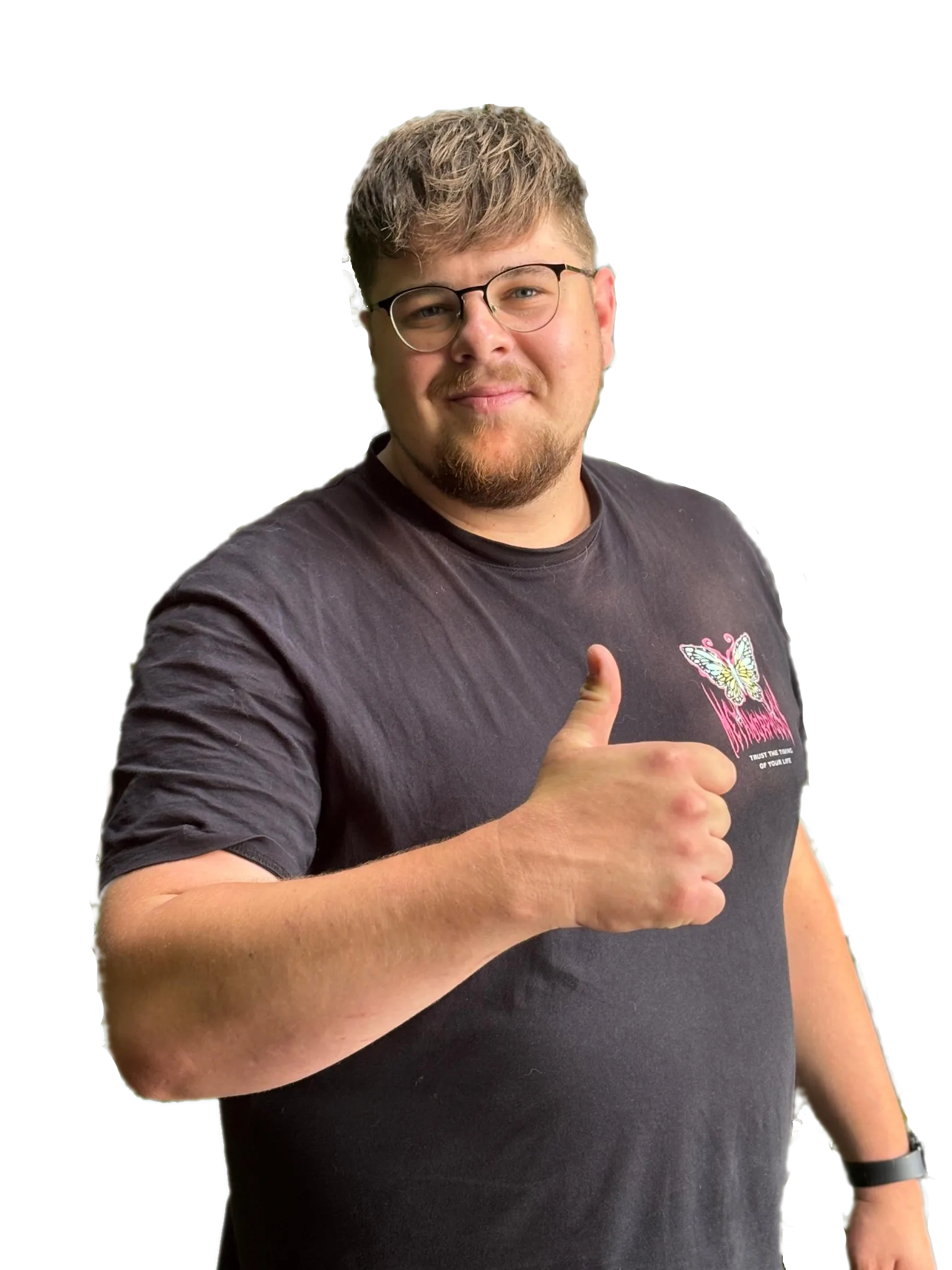 Hier ist Moritz erkennbar. Der Hintergrund ist durchsichtig.