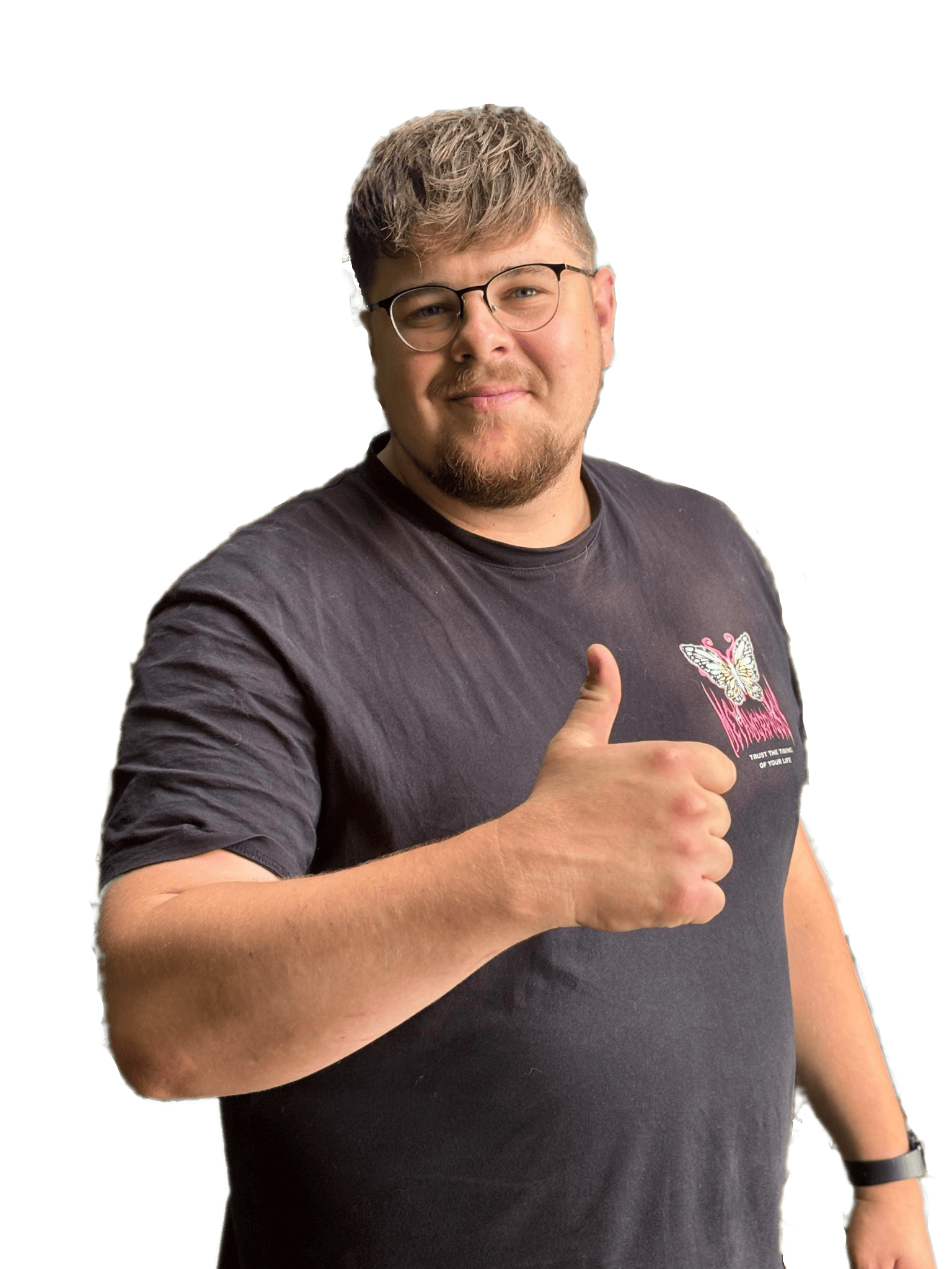 Hier ist Moritz erkennbar. Der Hintergrund ist durchsichtig.
