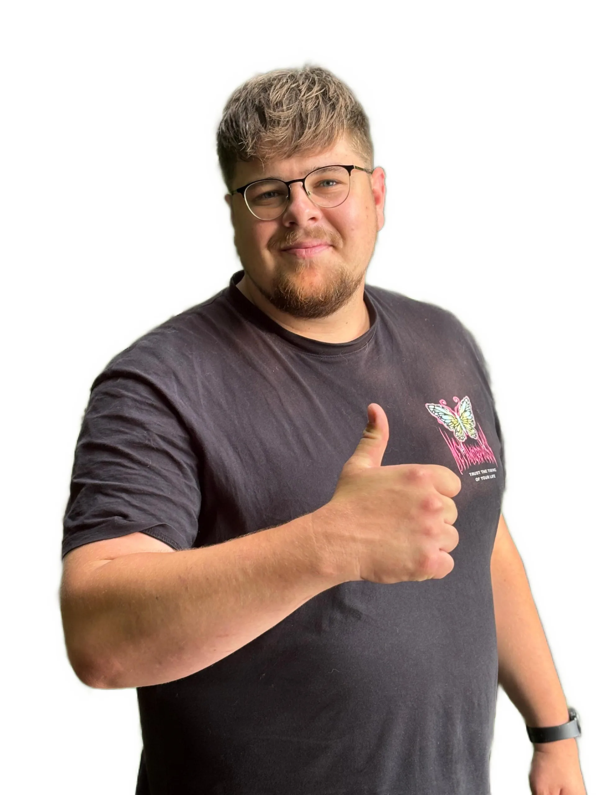Auf dem Bild ist eine männliche Person namens Moritz erkennbar